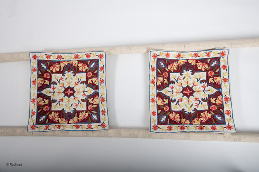 Silk Embroidered Cushion Covers (set of 2 covers)