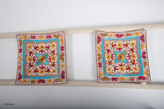 Silk Embroidered Cushion Covers (set of 2 covers)