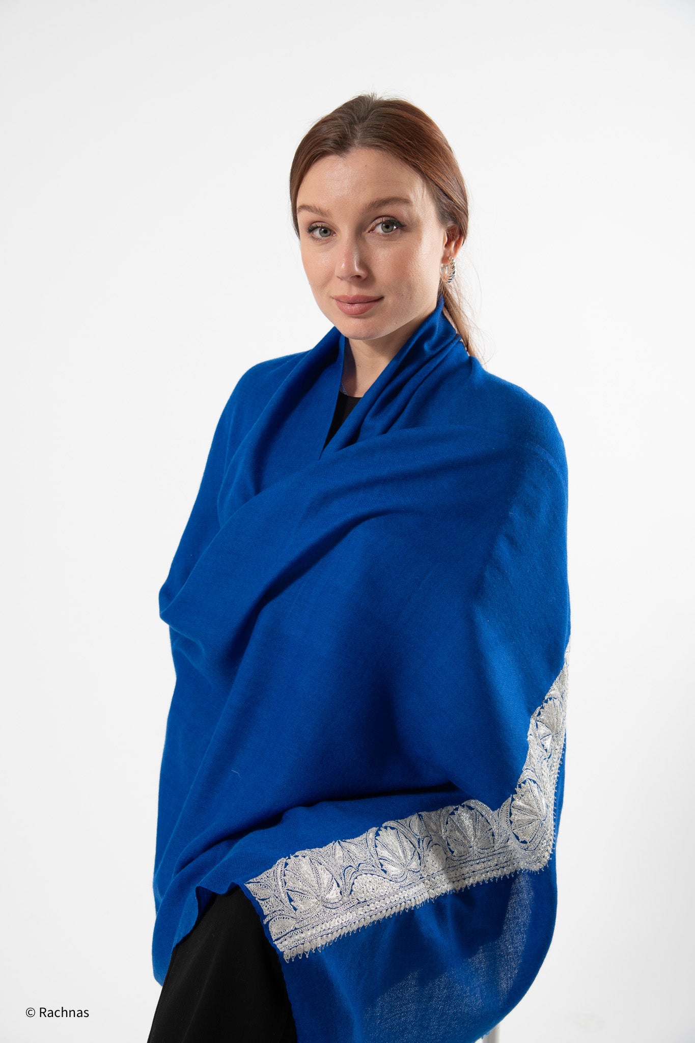 Fine Cashmere Paldar Zari Machine work Stole