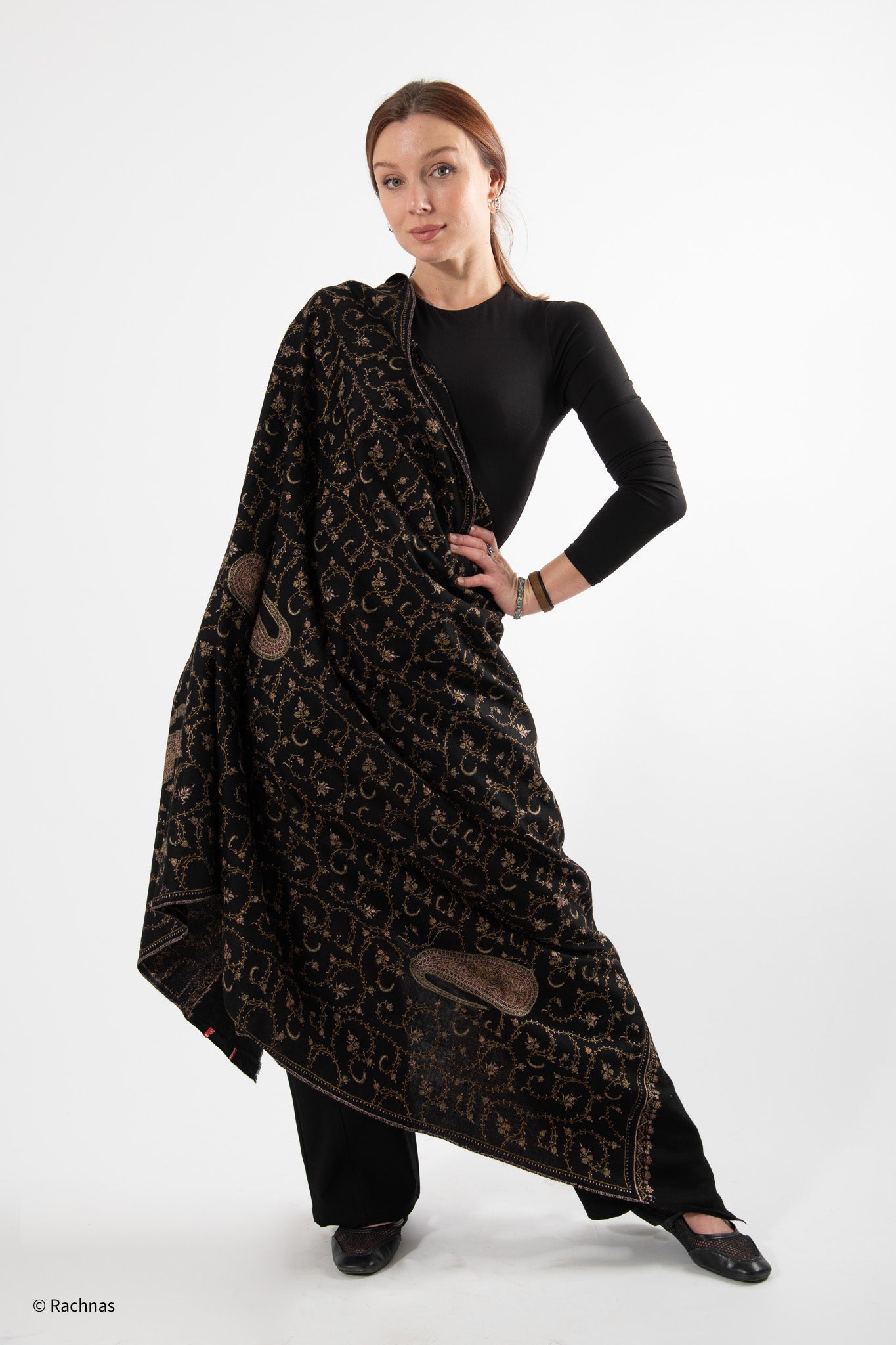 Fine Cashmere Sozni heavy stole