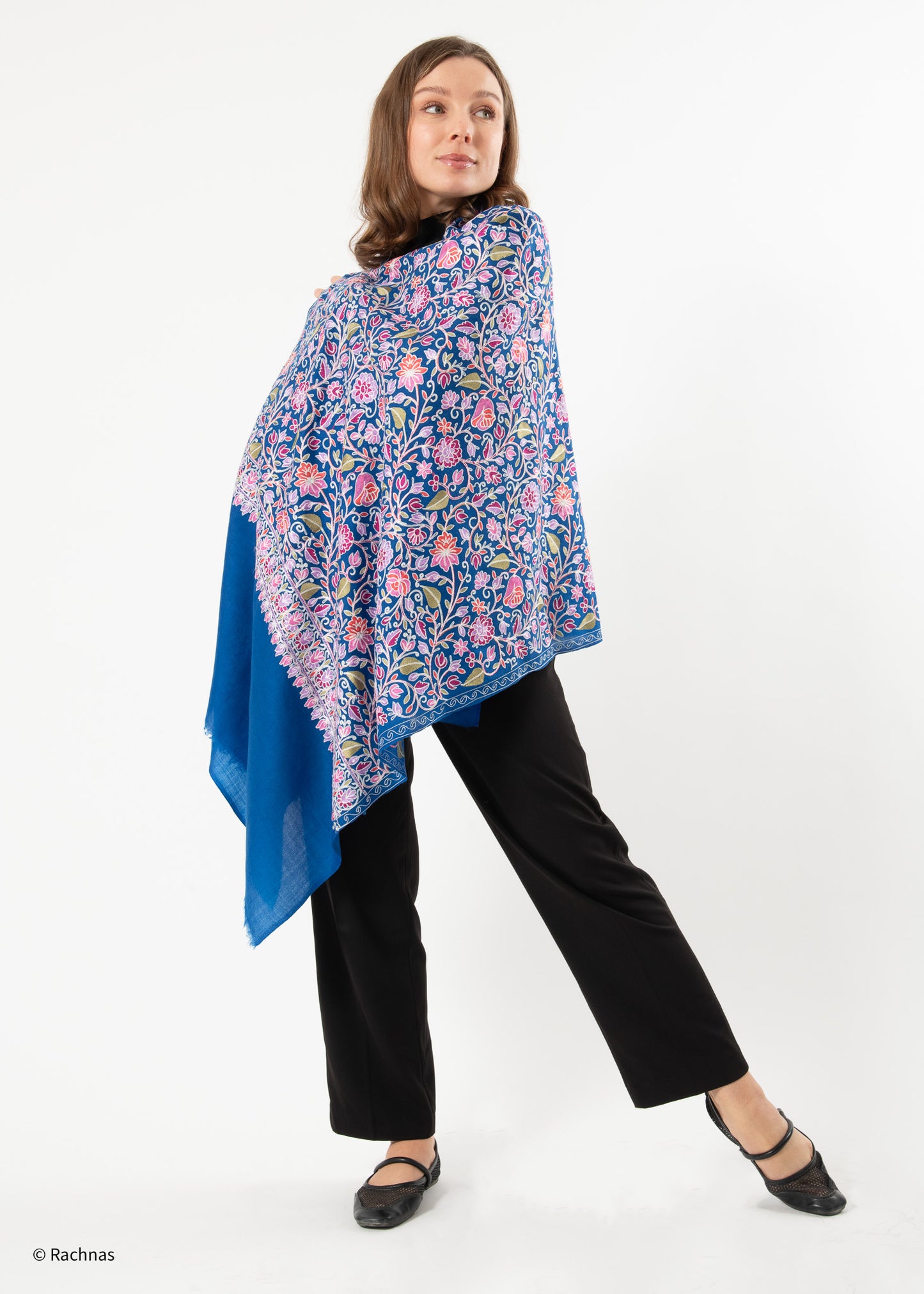 Stole - all over cashmere embroidery