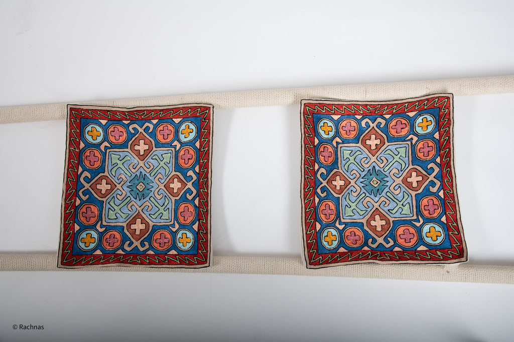 Silk Embroidered Cushion Covers (set of 2 covers)