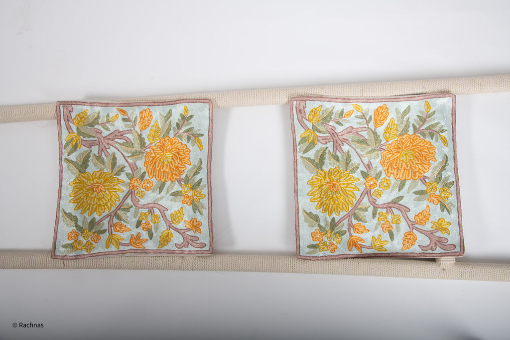 Silk Embroidered Cushion Covers (set of 2 covers)