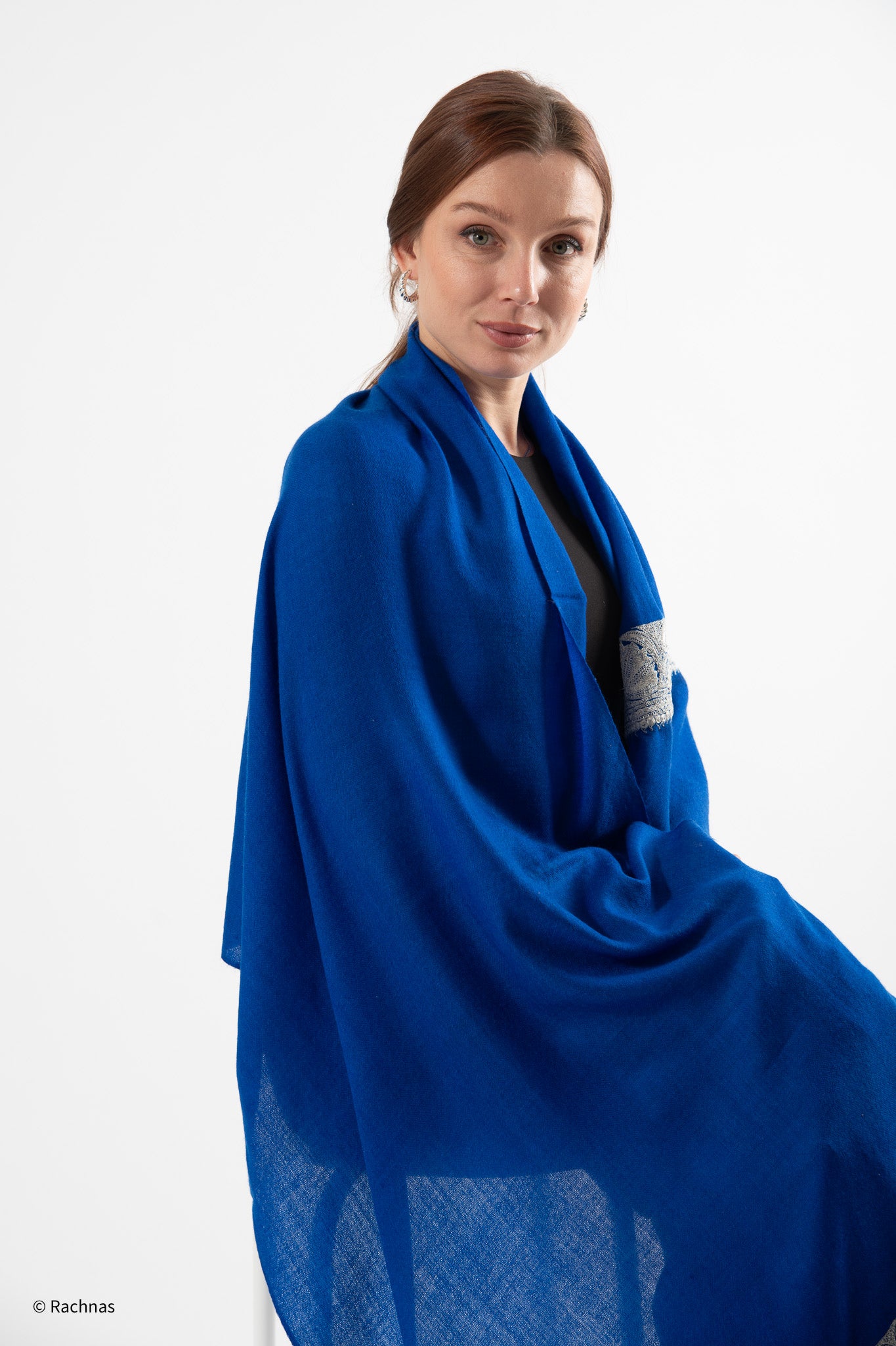 Fine Cashmere Paldar Zari Machine work Stole