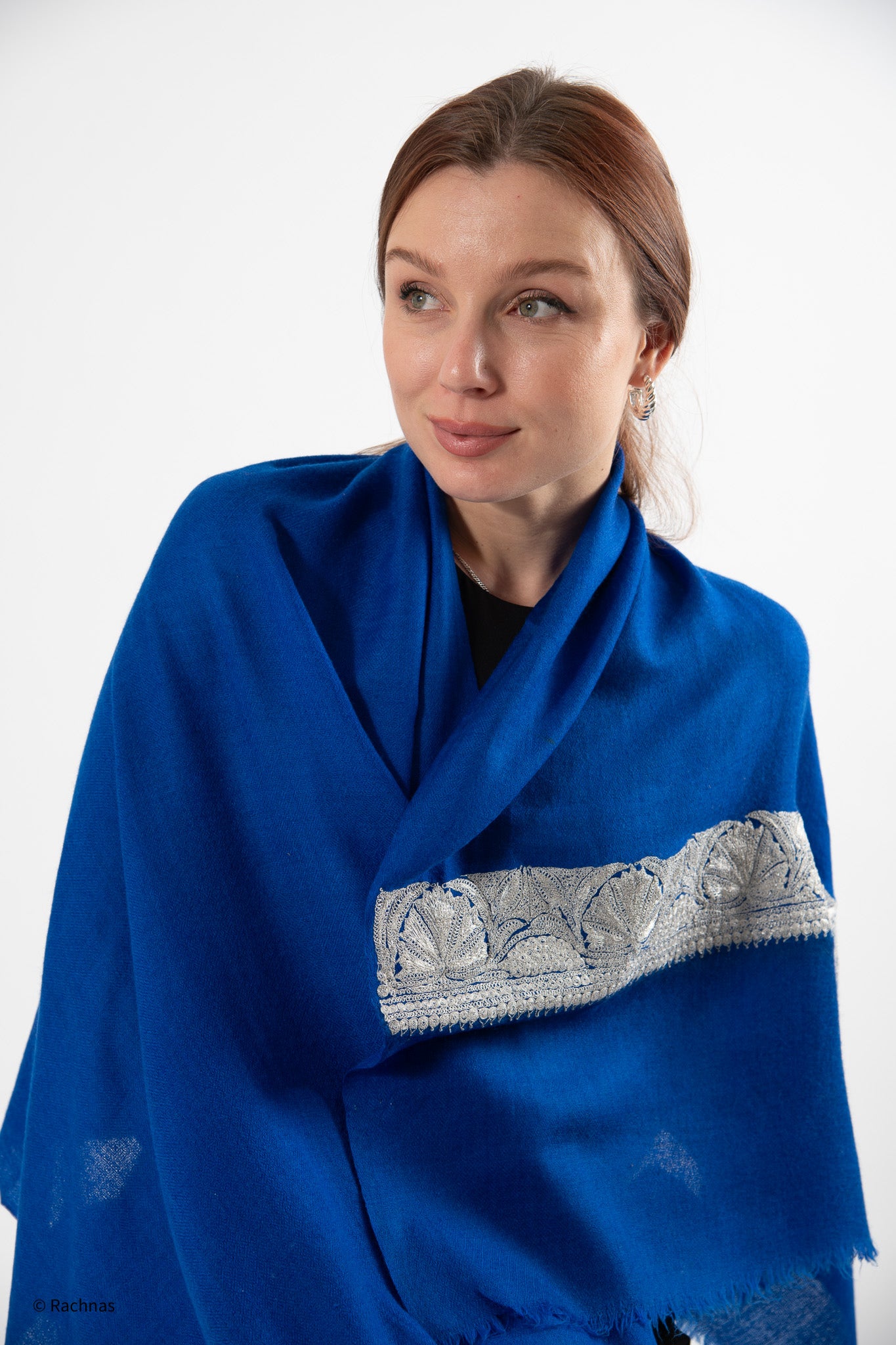 Fine Cashmere Paldar Zari Machine work Stole