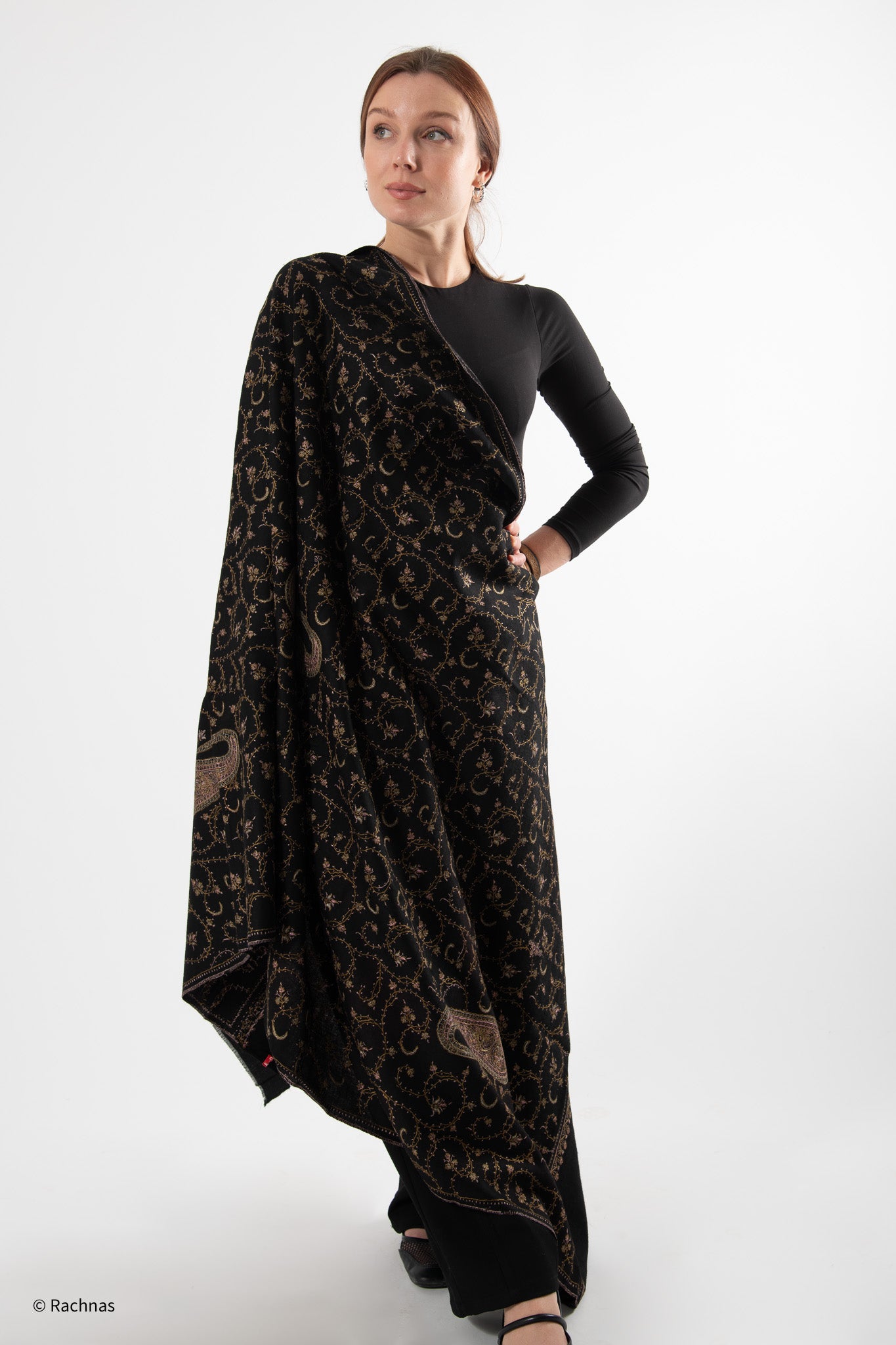 Fine Cashmere Sozni heavy stole