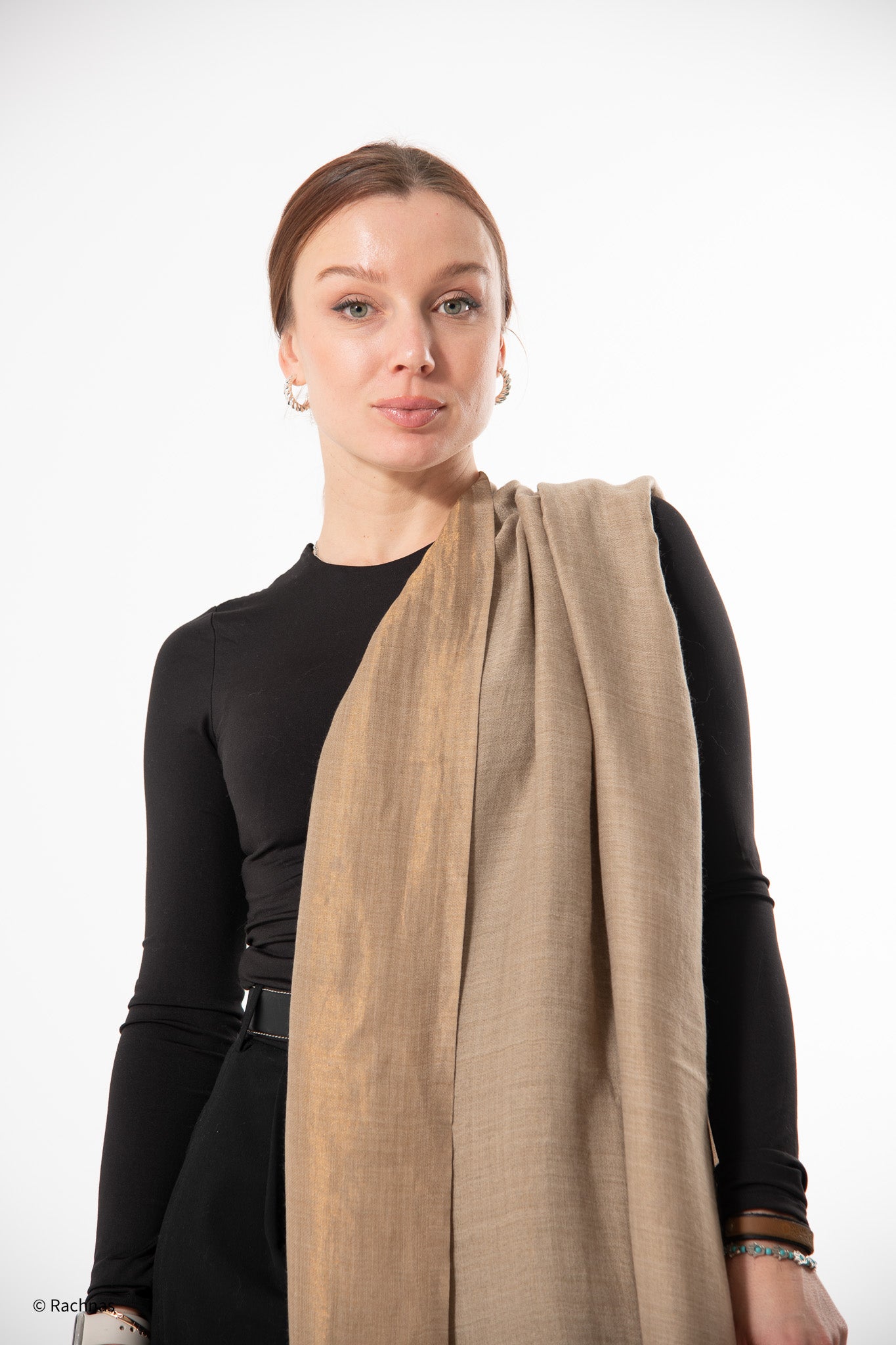 Fine Cashmere Plain Reversible Zari Stole