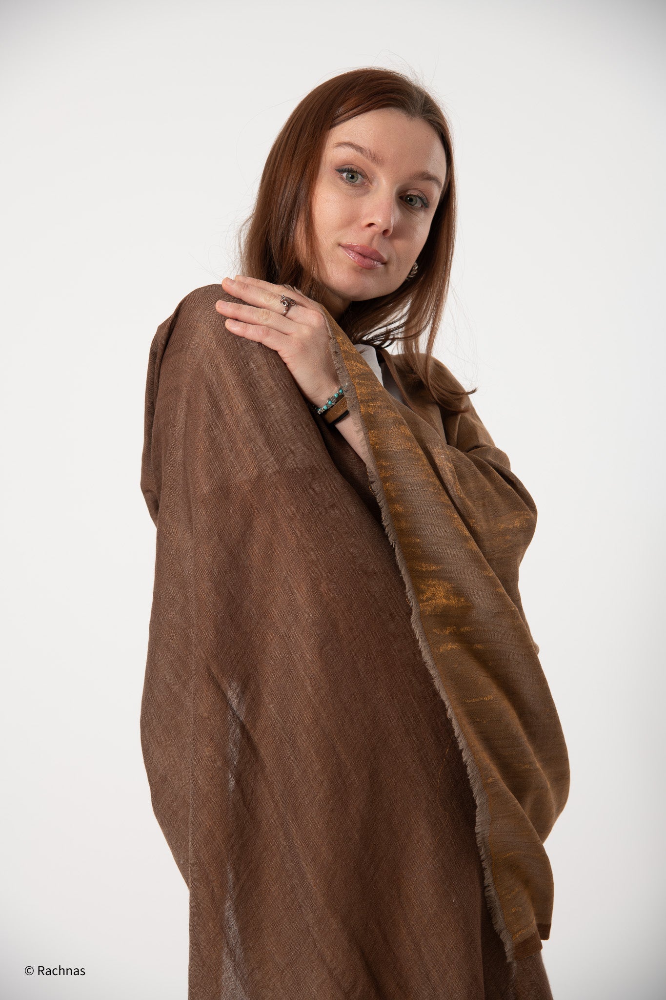 Fine Cashmere Plain Reversible Zari Stole