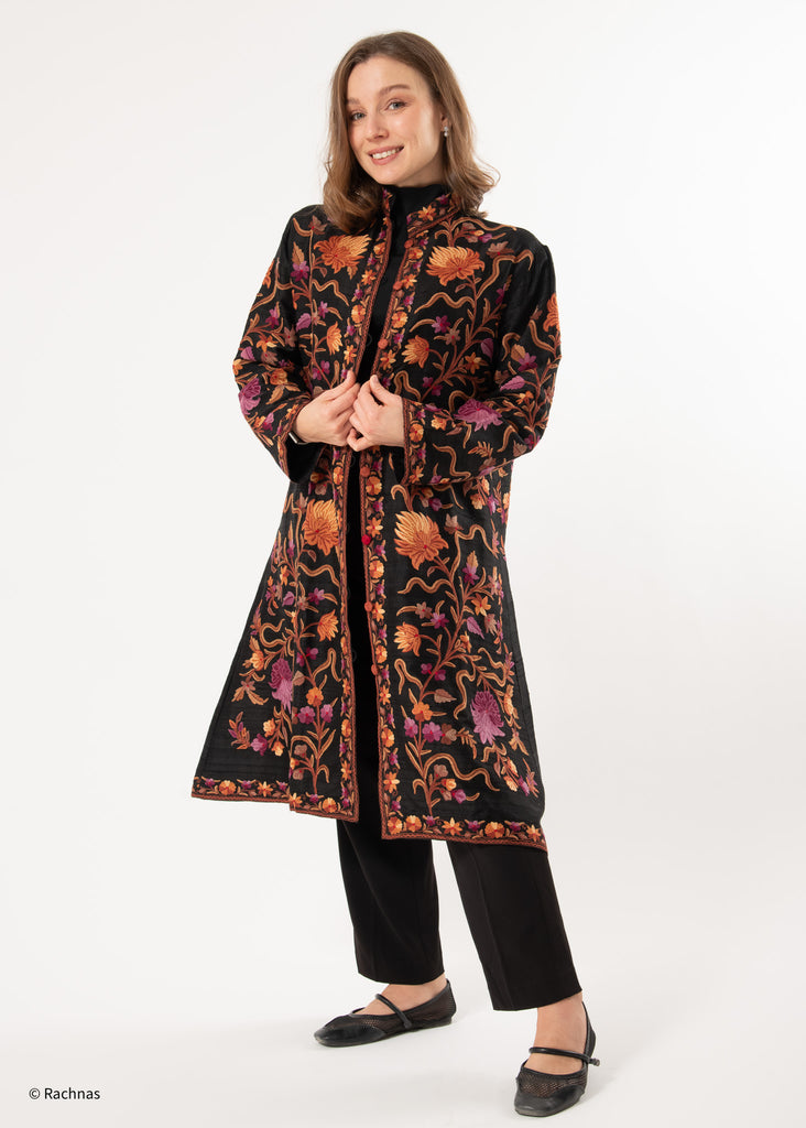 Silk jacket long (Black)