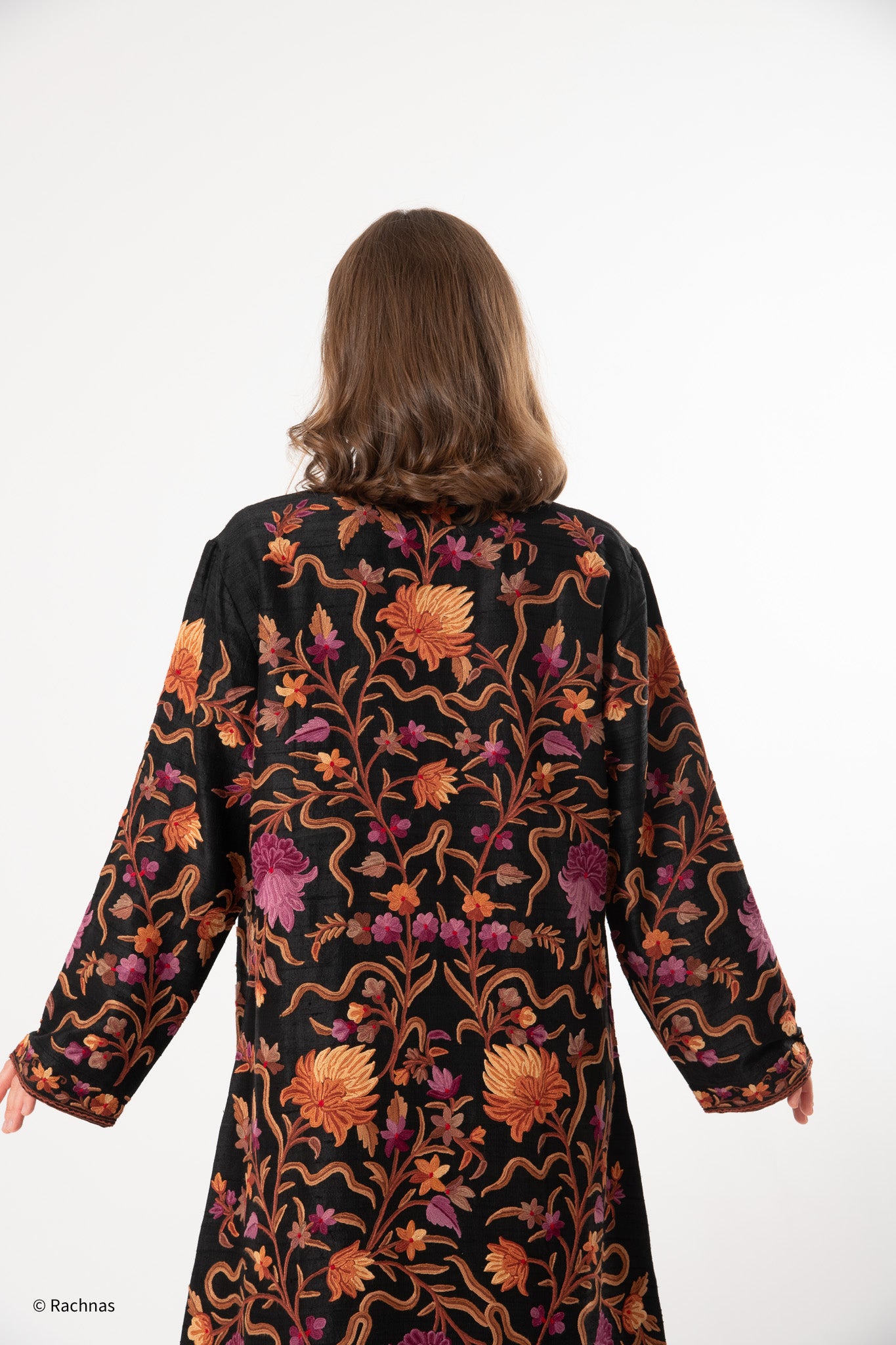 Silk jacket long (Black)