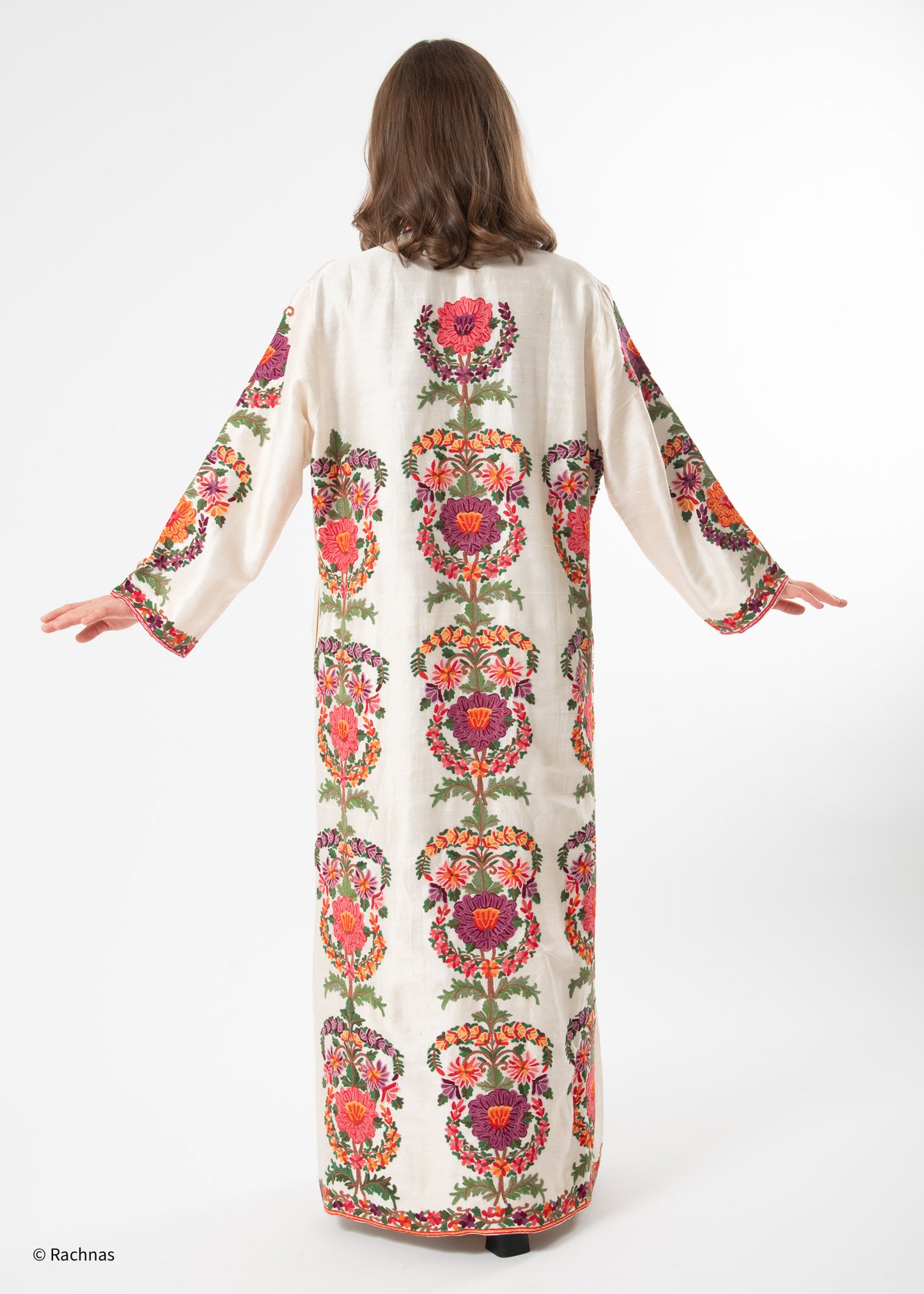 Long coat all over hand embroidery