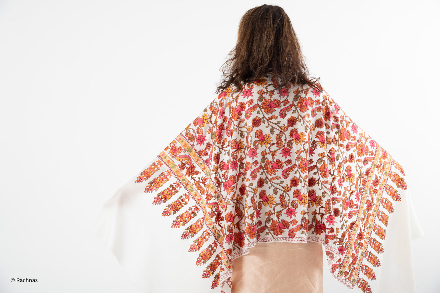 Stole - all over cashmere embroidery