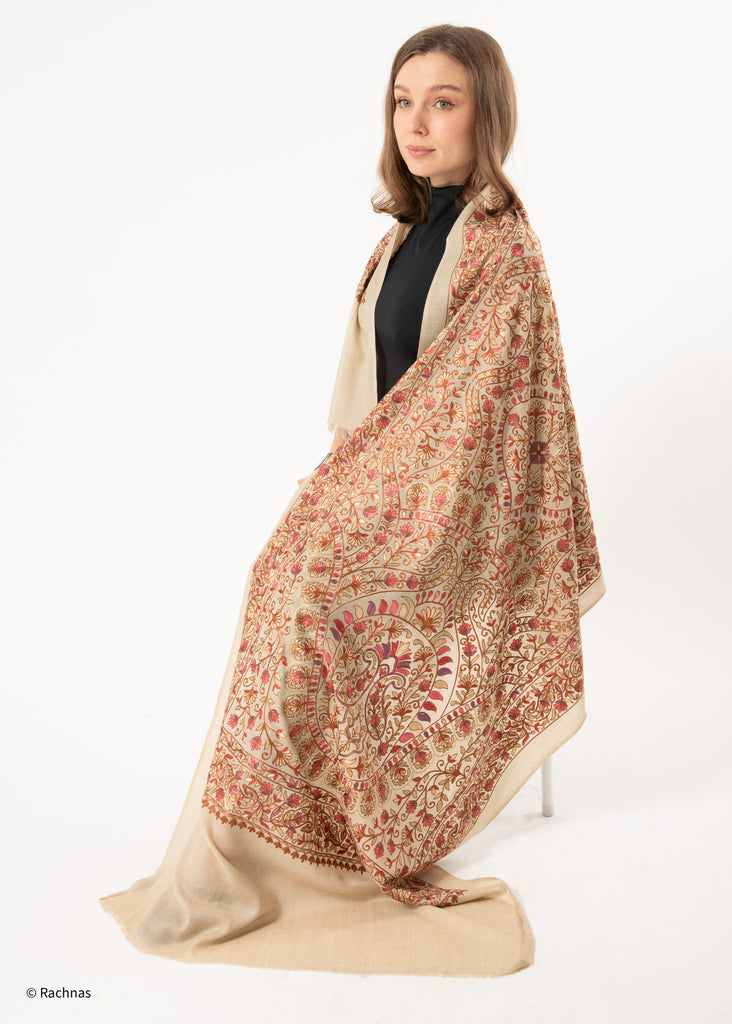 Stole - all over cashmere embroidery