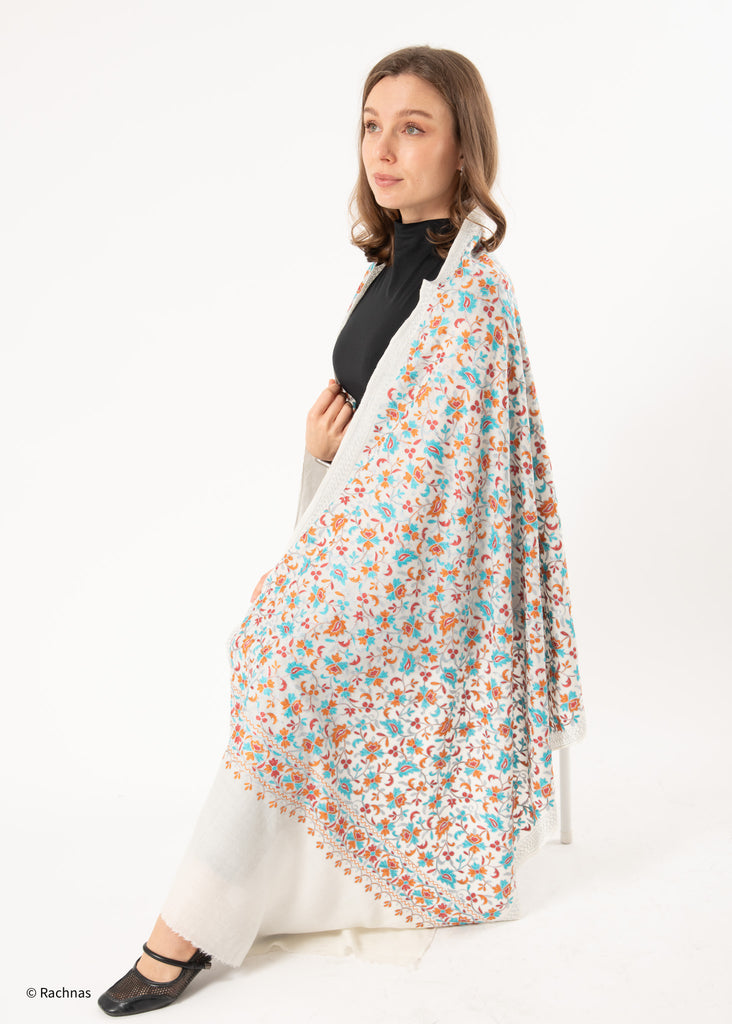 Stole - all over cashmere embroidery