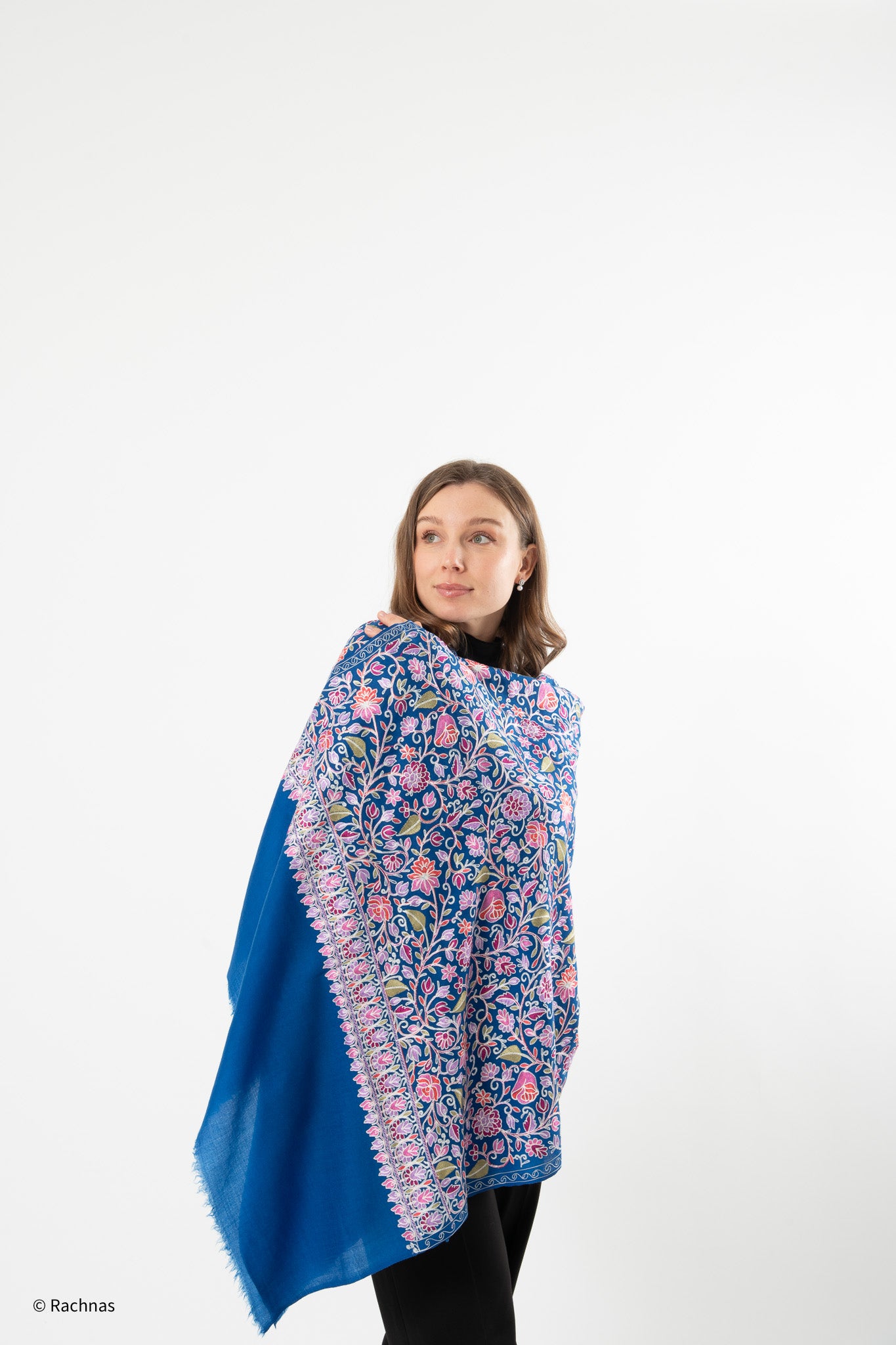 Stole - all over cashmere embroidery