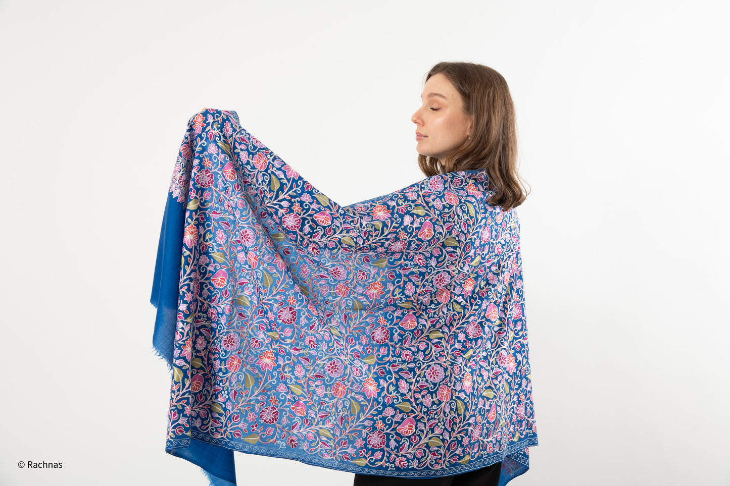 Stole - all over cashmere embroidery