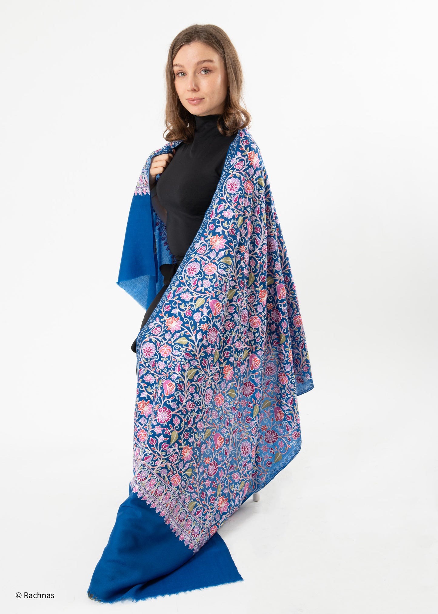 Stole - all over cashmere embroidery