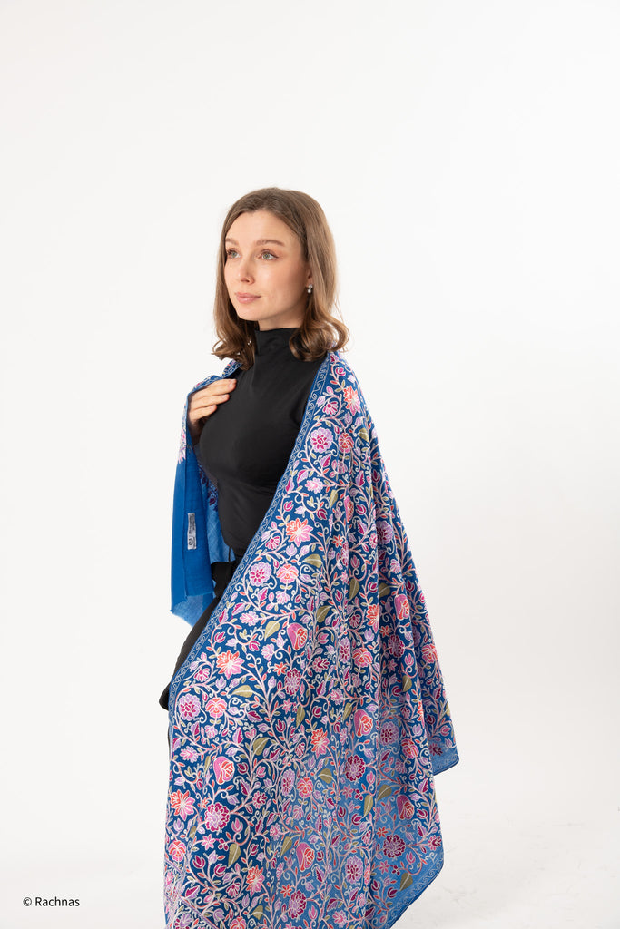 Stole - all over cashmere embroidery