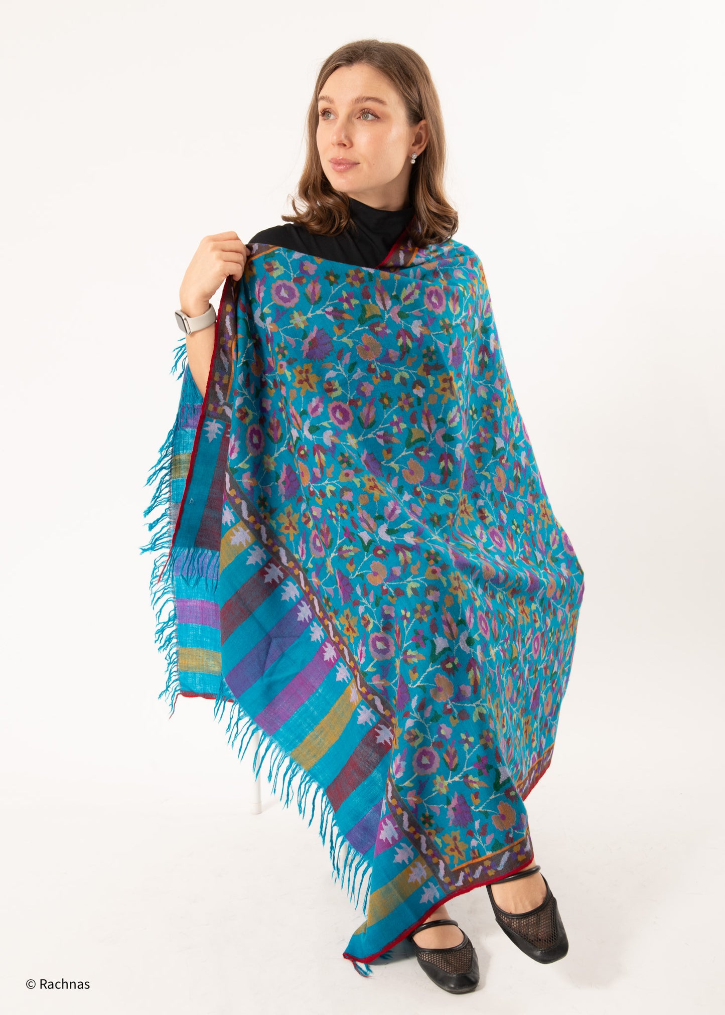 Pashmina Kani Shawl embroidered all over