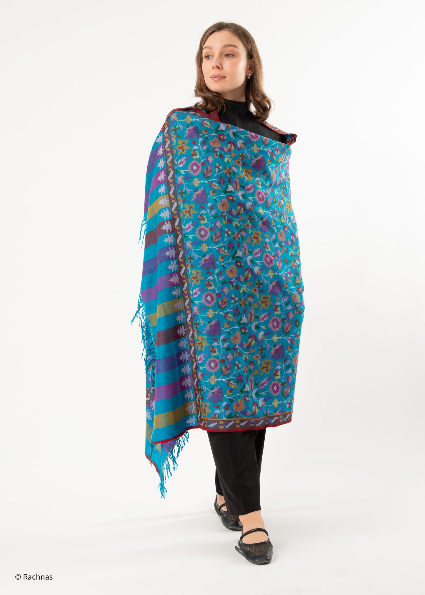 Pashmina Kani Shawl embroidered all over