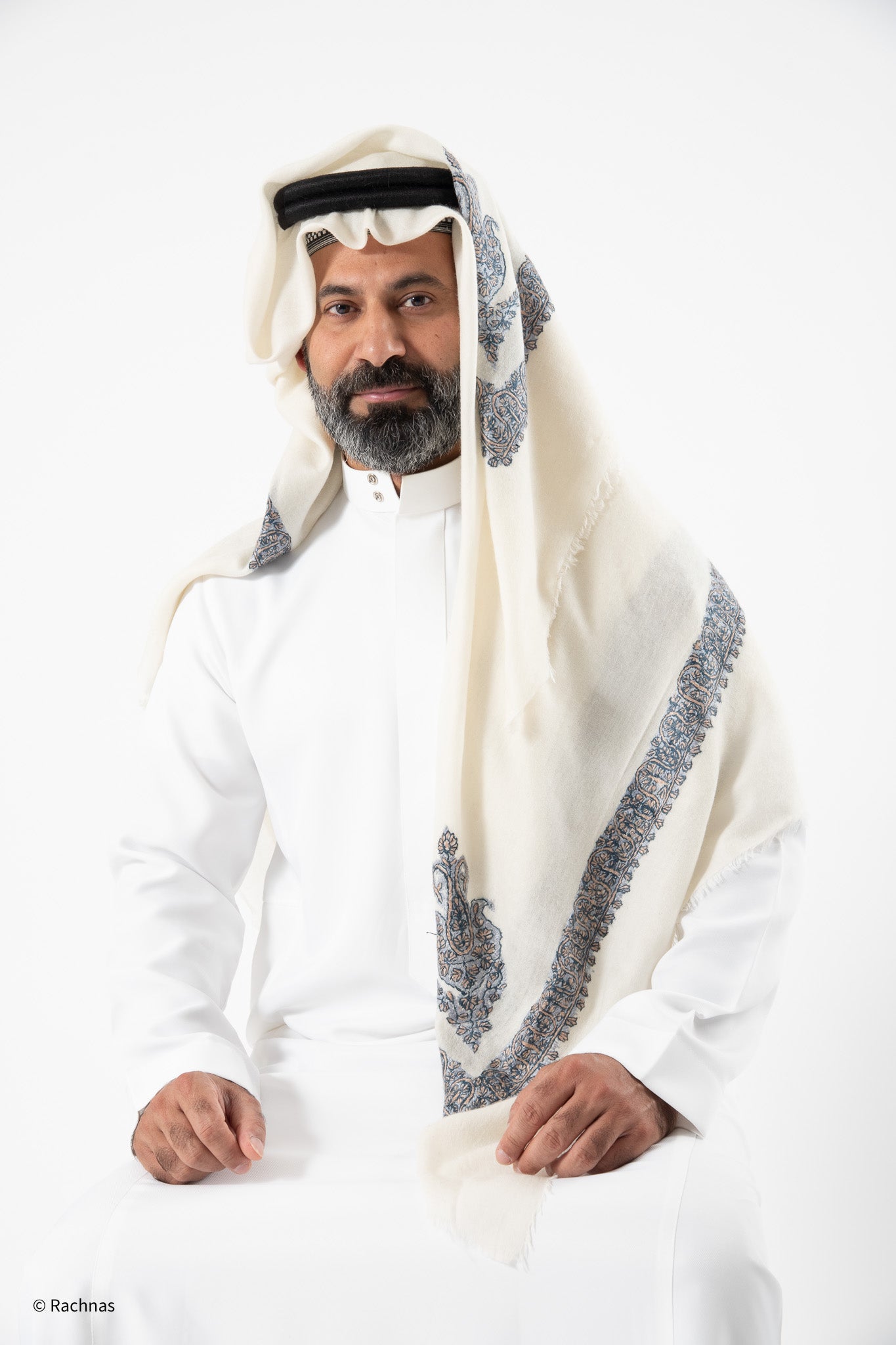 Cashmere Ghutra Needle work