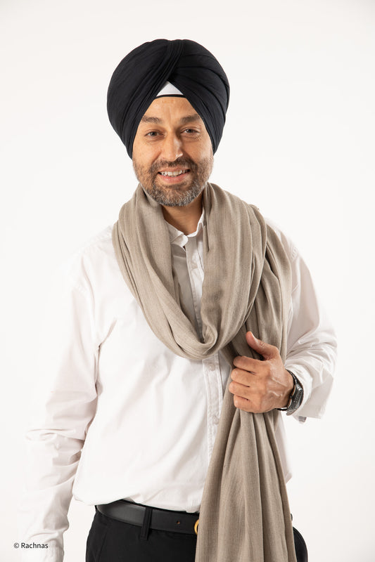 Mens plain natural shawl