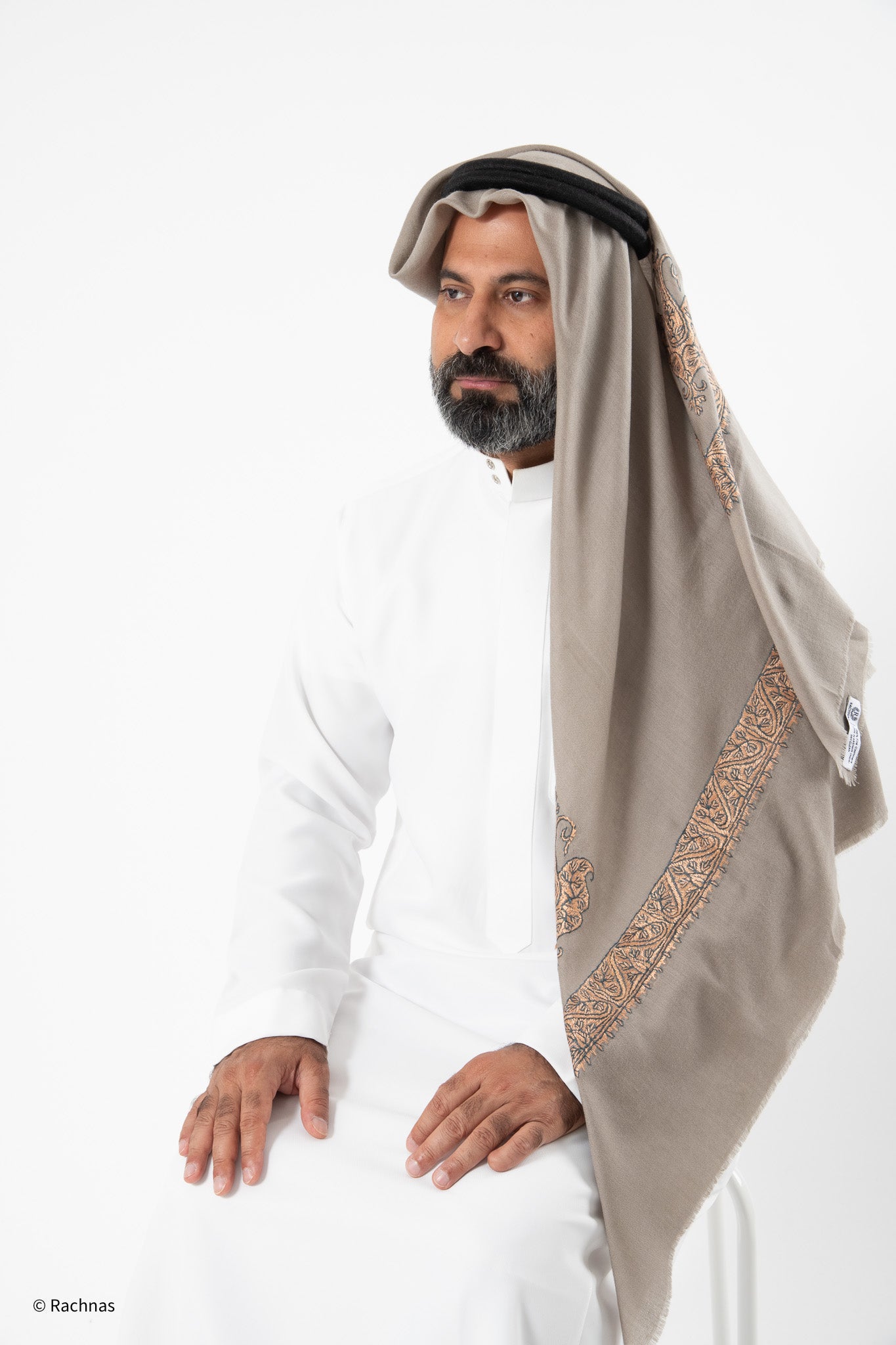 Cashmere Ghutra Needle work