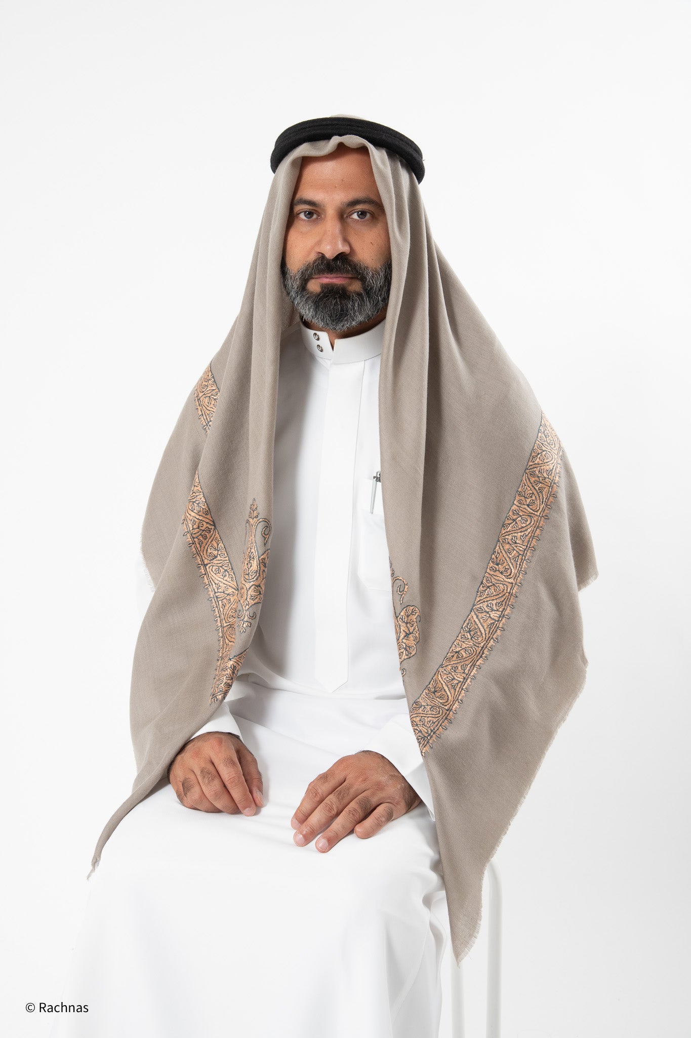 Cashmere Ghutra Needle work