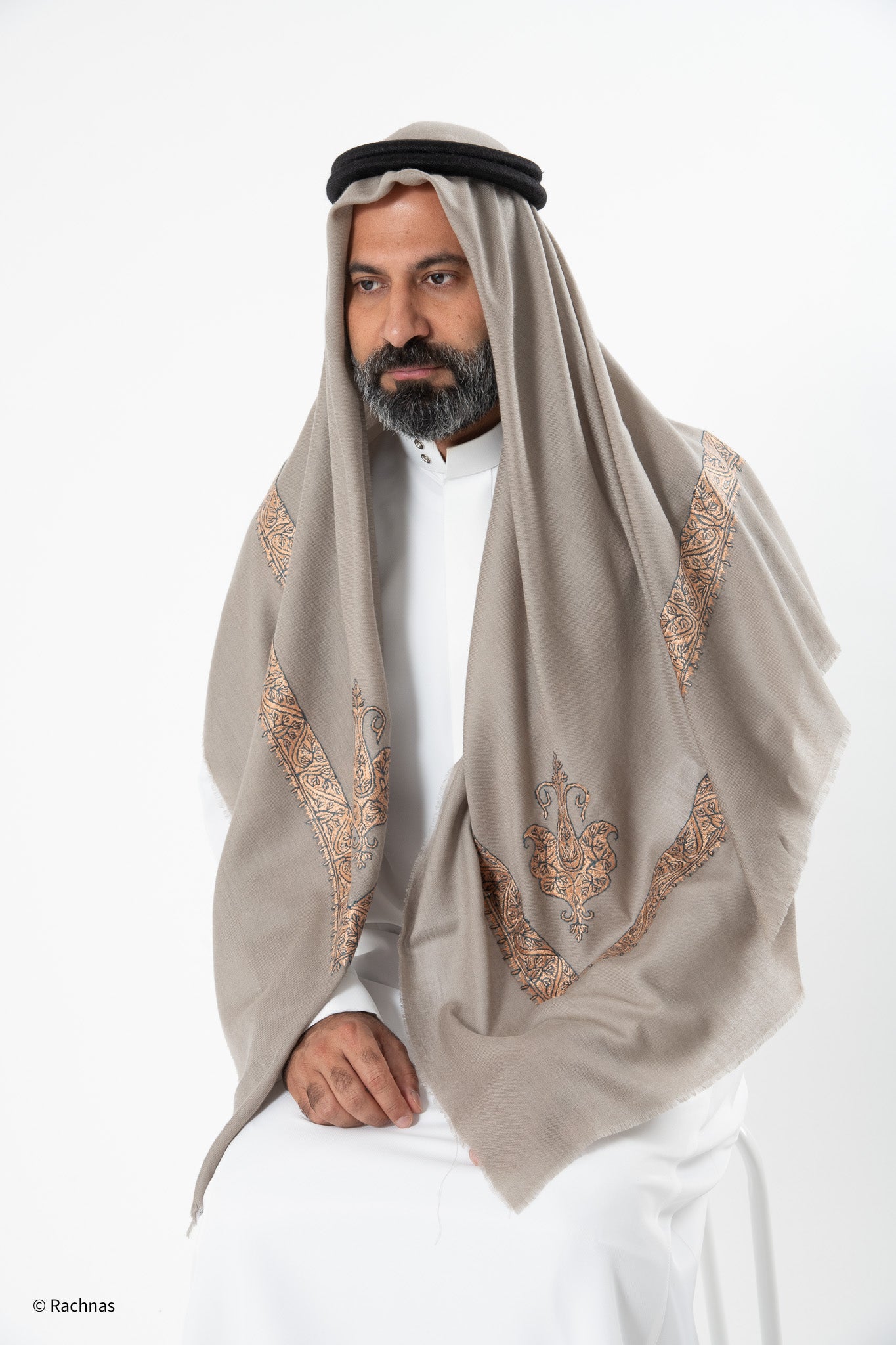 Cashmere Ghutra Needle work