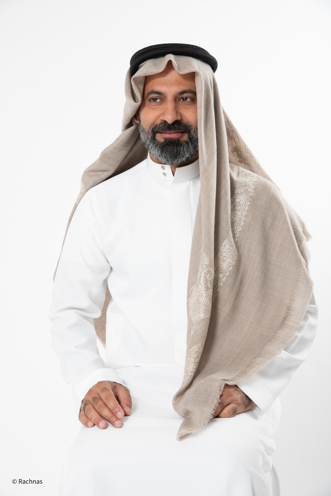 Cashmere Ghutra Needle work