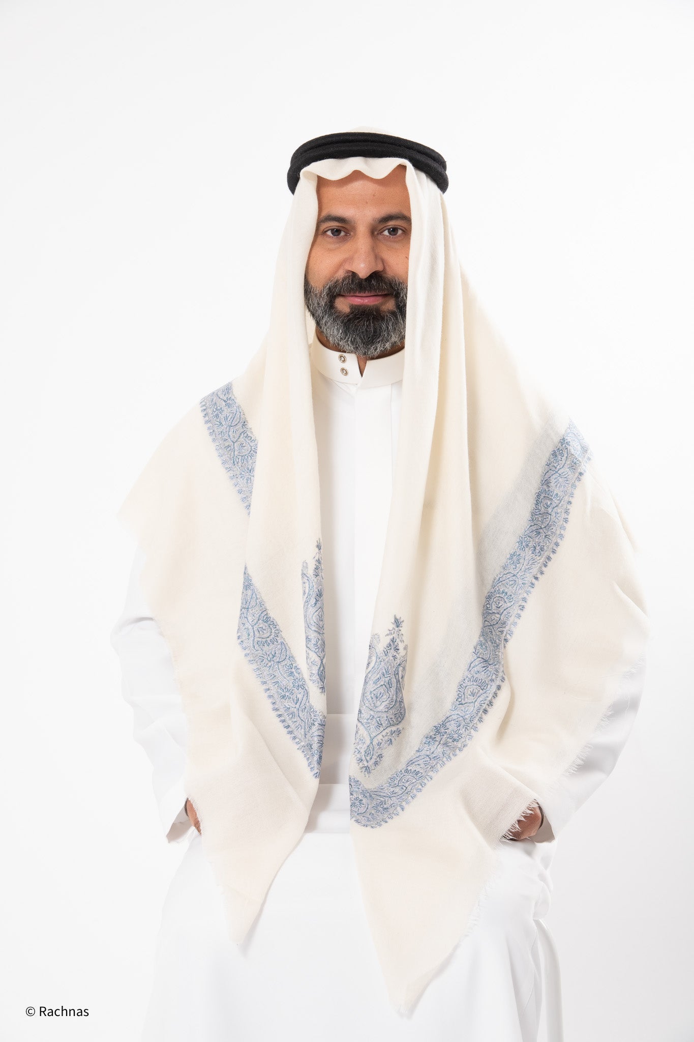 Cashmere Ghutra Needle work