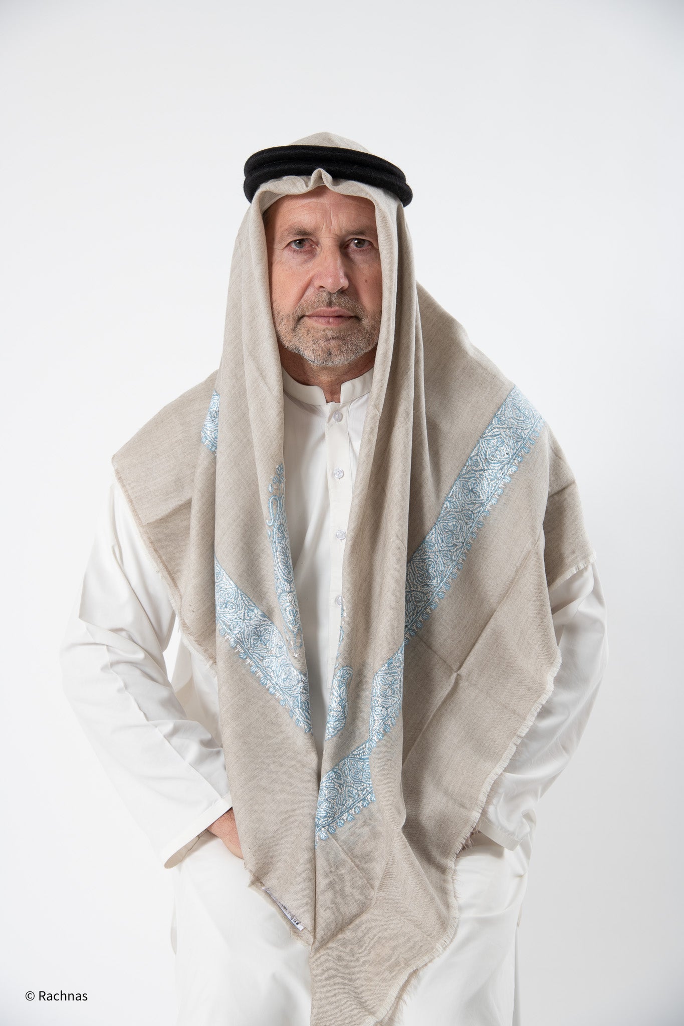 Cashmere Ghutra Needle work