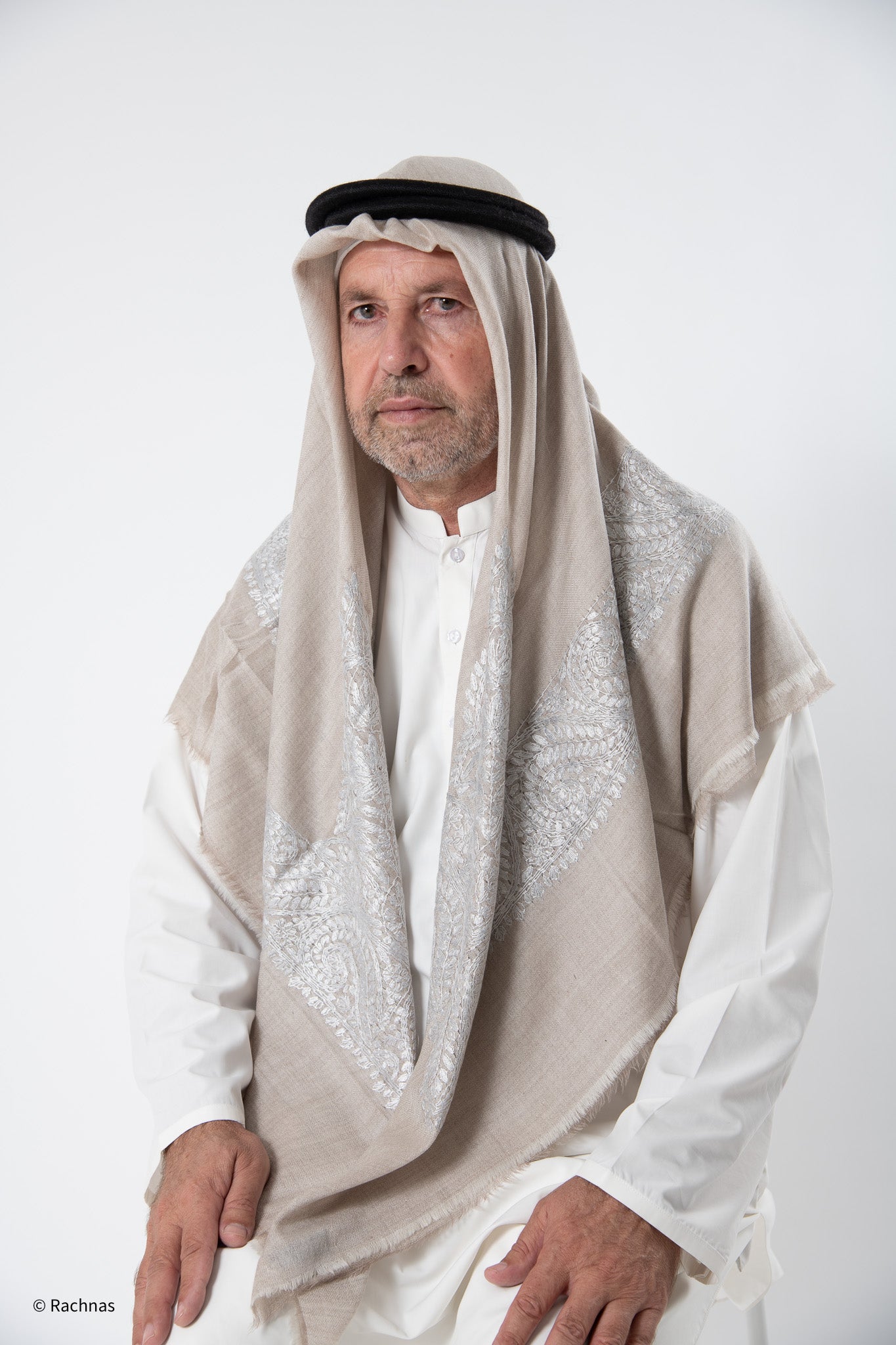 Cashmere Ghutra Needle work