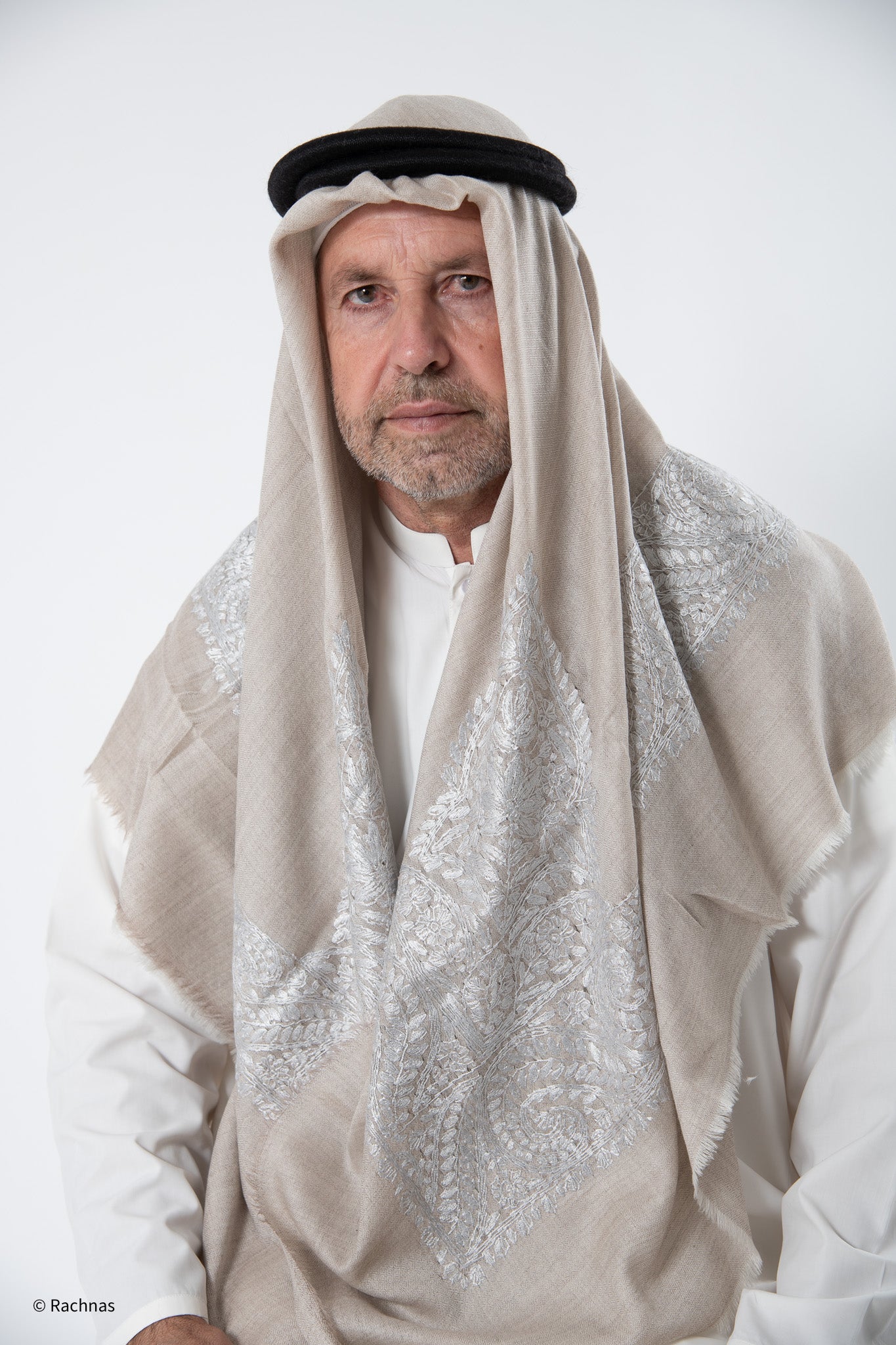 Cashmere Ghutra Needle work